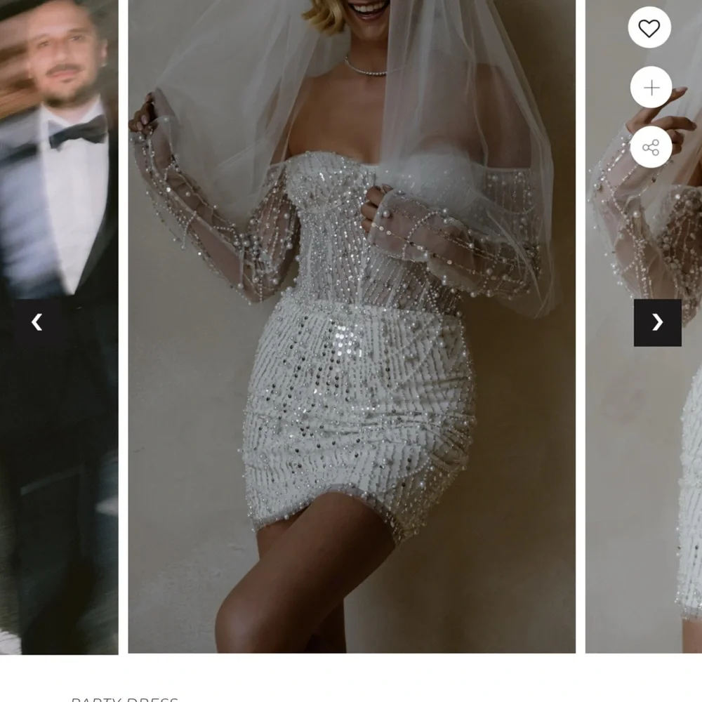 UNTAMED PETALS BY AMANDA JUDGE White Pearl Embellished Mini Dress - Picture 5 of 7